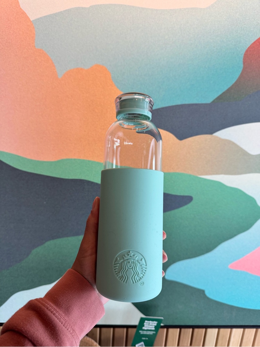 Starbucks Mint Glass Bottle with Silicone Sleeve 2026 road-trip
